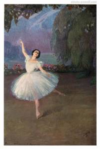 Тамара Карсавина в балете Сильфида. Худ. С.А.Сорин. 1910